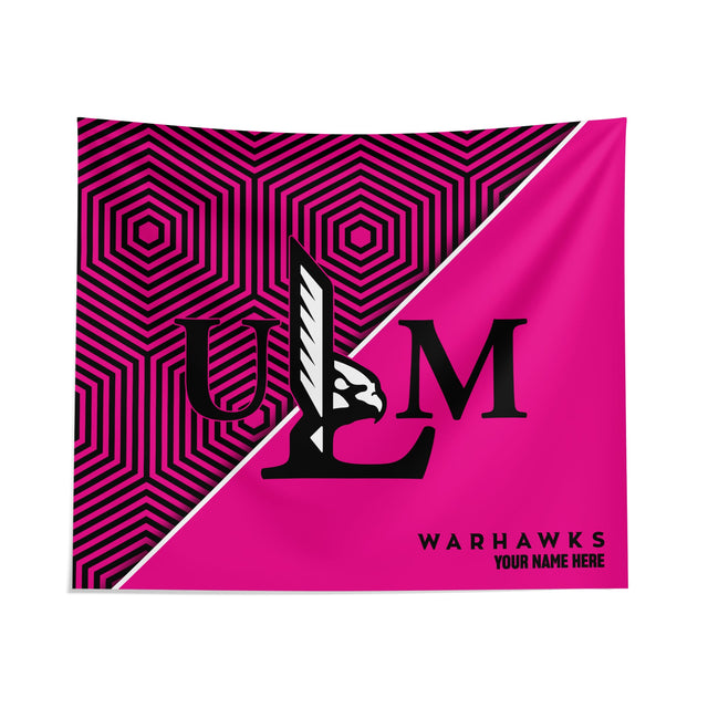 Pixsona Louisiana Monroe Warhawks Pink Implosion Tapestry | Personalized | Custom