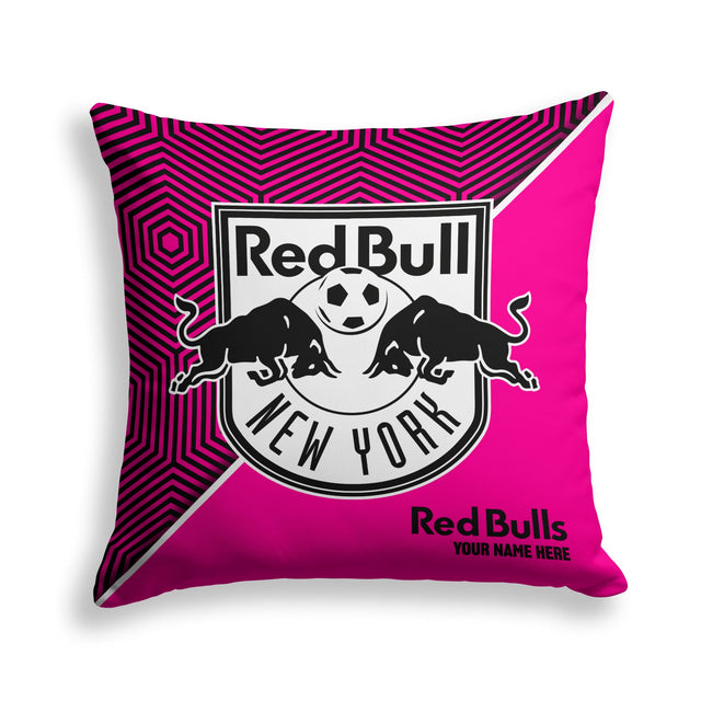 Pixsona New York Red Bulls Pink Implosion Throw Pillow | Personalized | Custom