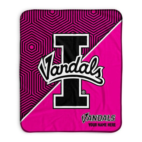 Pixsona Idaho Vandals Pink Implosion Pixel Fleece Blanket | Personalized | Custom