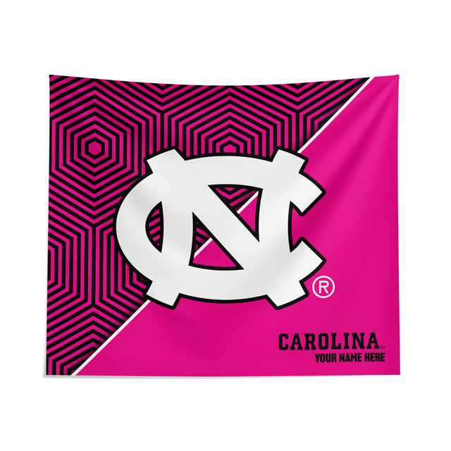 Pixsona North Carolina Tar Heels Pink Implosion Tapestry | Personalized | Custom