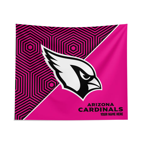 Pixsona Arizona Cardinals Pink Implosion Tapestry | Personalized | Custom