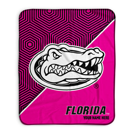 Pixsona Florida Gators Pink Implosion Pixel Fleece Blanket | Personalized | Custom