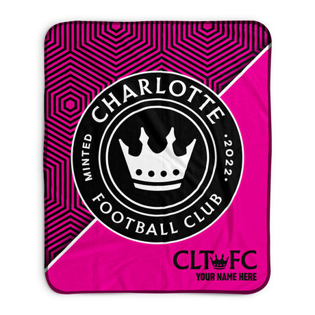 Pixsona Charlotte FC Pink Implosion Pixel Fleece Blanket | Personalized | Custom