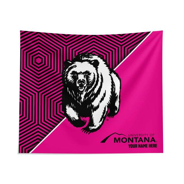 Pixsona Montana Grizzlies Pink Implosion Tapestry | Personalized | Custom