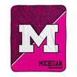 Pixsona Michigan Wolverines Pink Implosion Pixel Fleece Blanket | Personalized | Custom