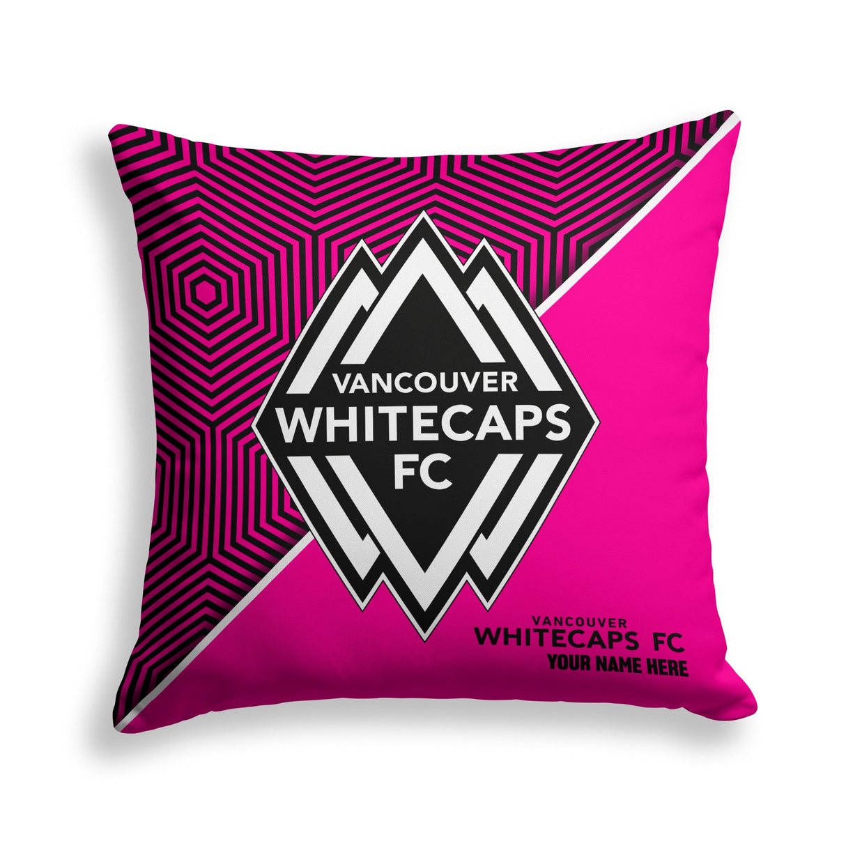 Pixsona Vancouver Whitecaps FC Pink Implosion Throw Pillow | Personalized | Custom