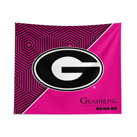 Pixsona Grambling Tigers Pink Implosion Tapestry | Personalized | Custom