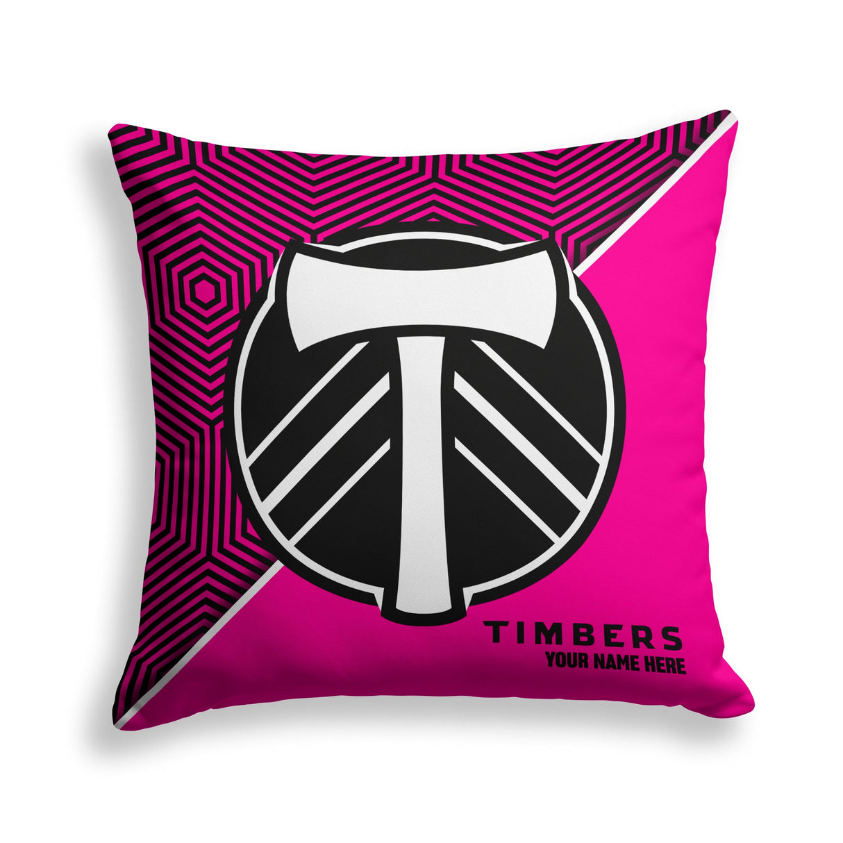 Pixsona Portland Timbers Pink Implosion Throw Pillow | Personalized | Custom