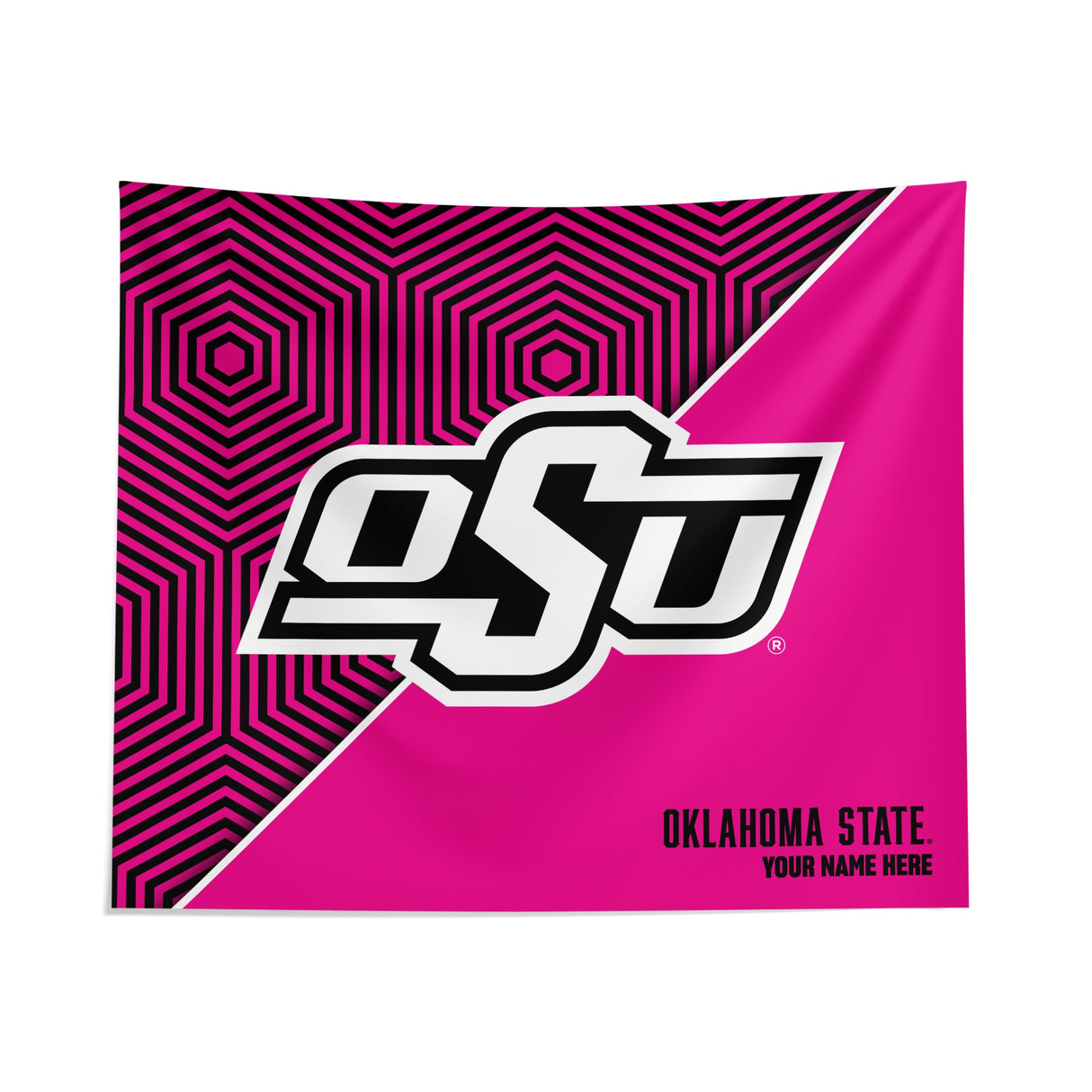 Pixsona Oklahoma State Cowboys Pink Implosion Tapestry | Personalized | Custom