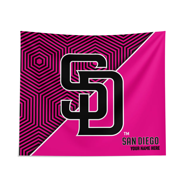 Pixsona San Diego Padres Pink Implosion Tapestry | Personalized | Custom