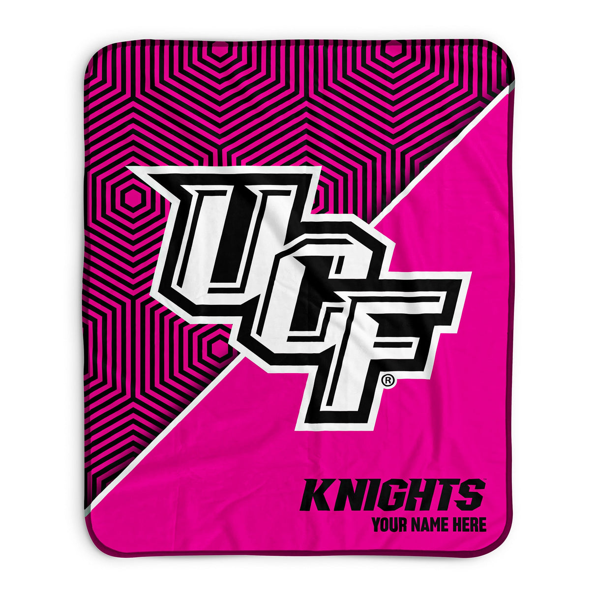 Pixsona UCF Knights Pink Implosion Pixel Fleece Blanket | Personalized | Custom