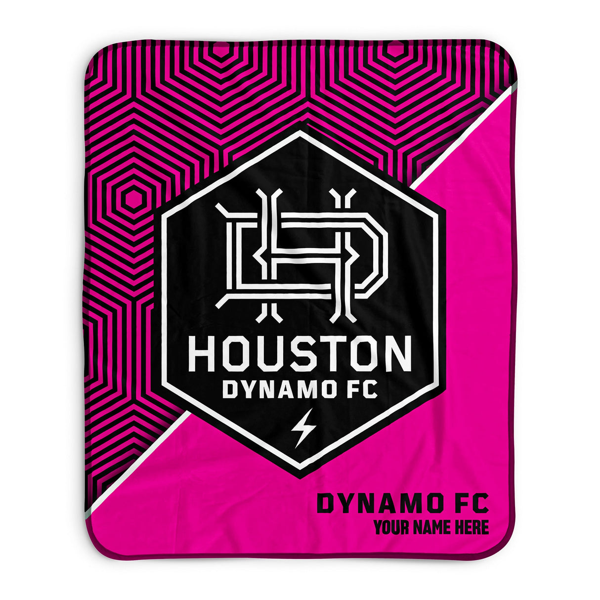 Pixsona Houston Dynamo Pink Implosion Pixel Fleece Blanket | Personalized | Custom