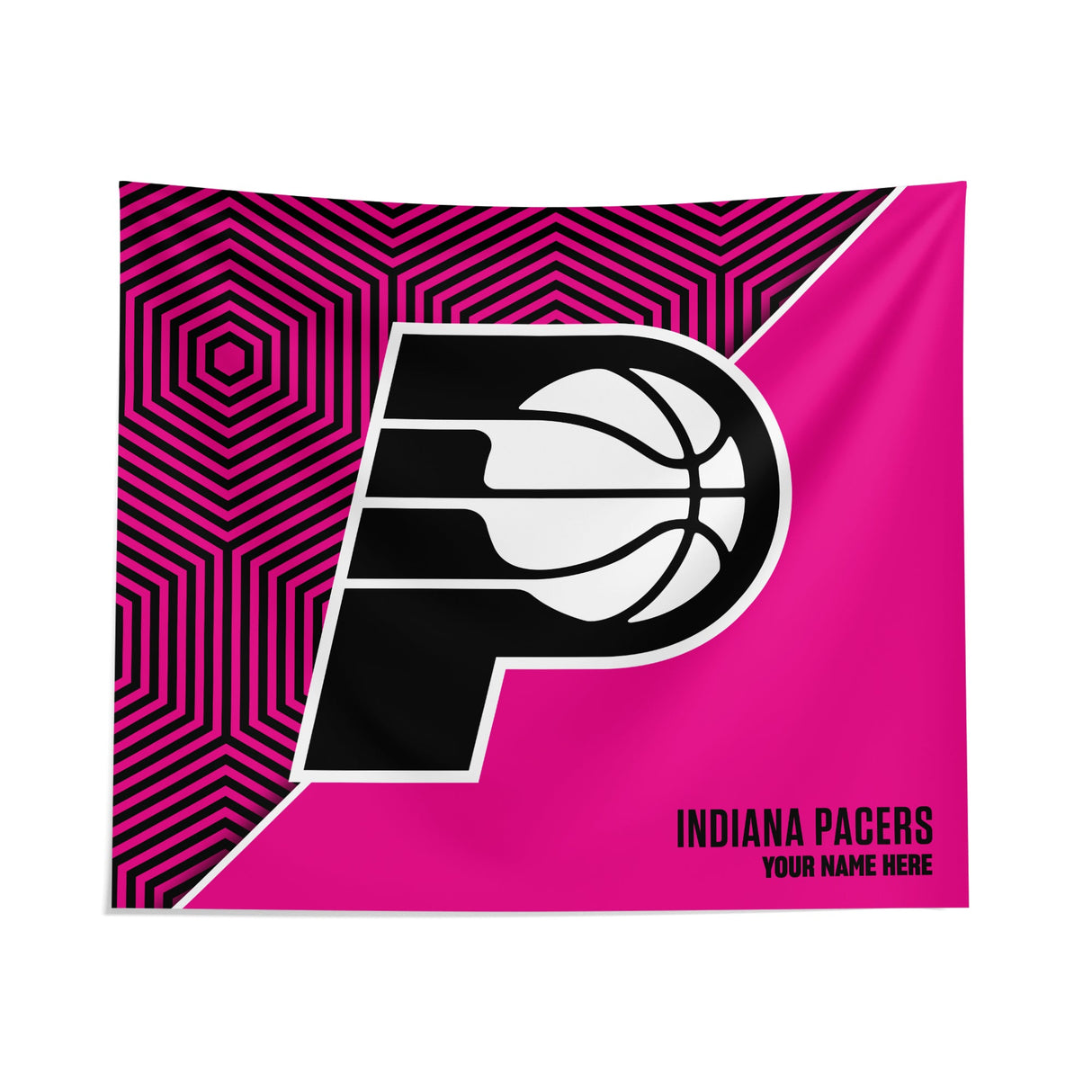 Pixsona Indiana Pacers Pink Implosion Tapestry | Personalized | Custom