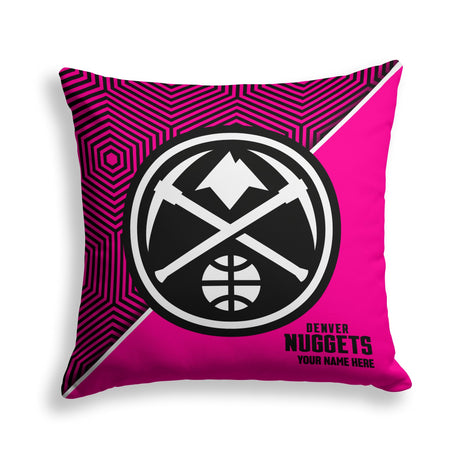 Pixsona Denver Nuggets Pink Implosion Throw Pillow | Personalized | Custom