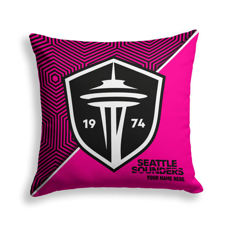 Pixsona Seattle Sounders Pink Implosion Throw Pillow | Personalized | Custom