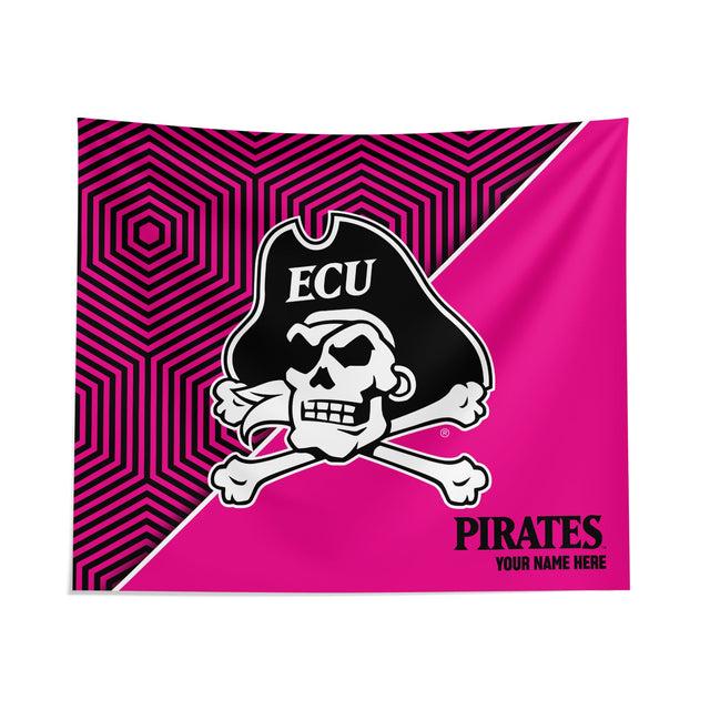 Pixsona East Carolina Pirates Pink Implosion Tapestry | Personalized | Custom