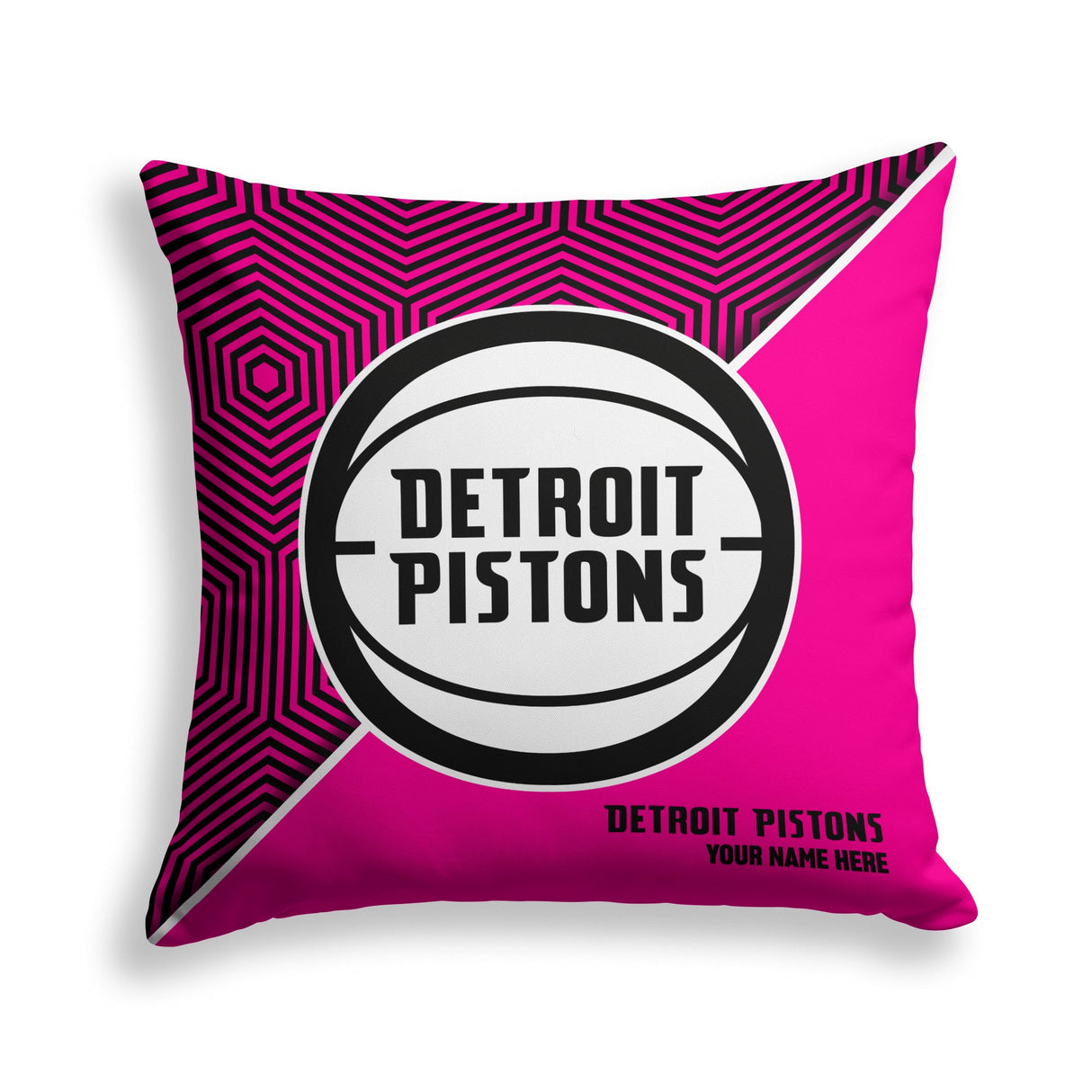 Pixsona Detroit Pistons Pink Implosion Throw Pillow | Personalized | Custom