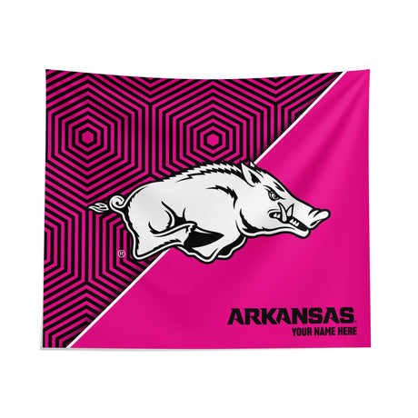 Pixsona Arkansas Razorbacks Pink Implosion Tapestry | Personalized | Custom