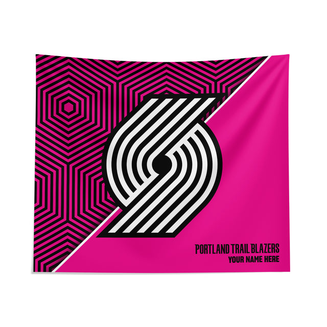 Pixsona Portland Trail Blazers Pink Implosion Tapestry | Personalized | Custom