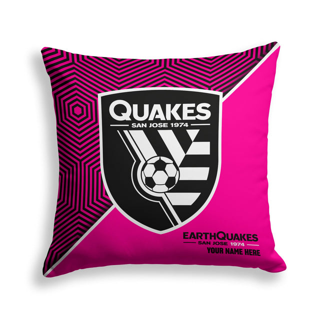 Pixsona San Jose Earthquakes Pink Implosion Throw Pillow | Personalized | Custom