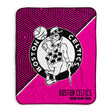 Pixsona Boston Celtics Pink Implosion Pixel Fleece Blanket | Personalized | Custom