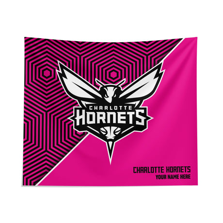 Pixsona Charlotte Hornets Pink Implosion Tapestry | Personalized | Custom