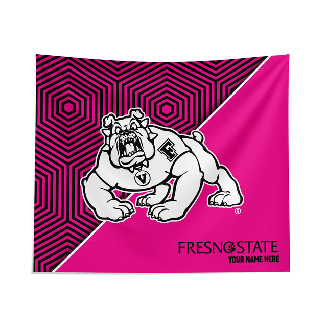 Pixsona Fresno State Bulldogs Pink Implosion Tapestry | Personalized | Custom