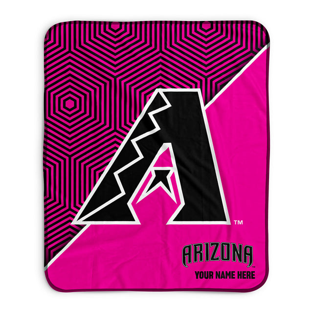 Pixsona Arizona Diamondbacks Pink Implosion Pixel Fleece Blanket | Personalized | Custom