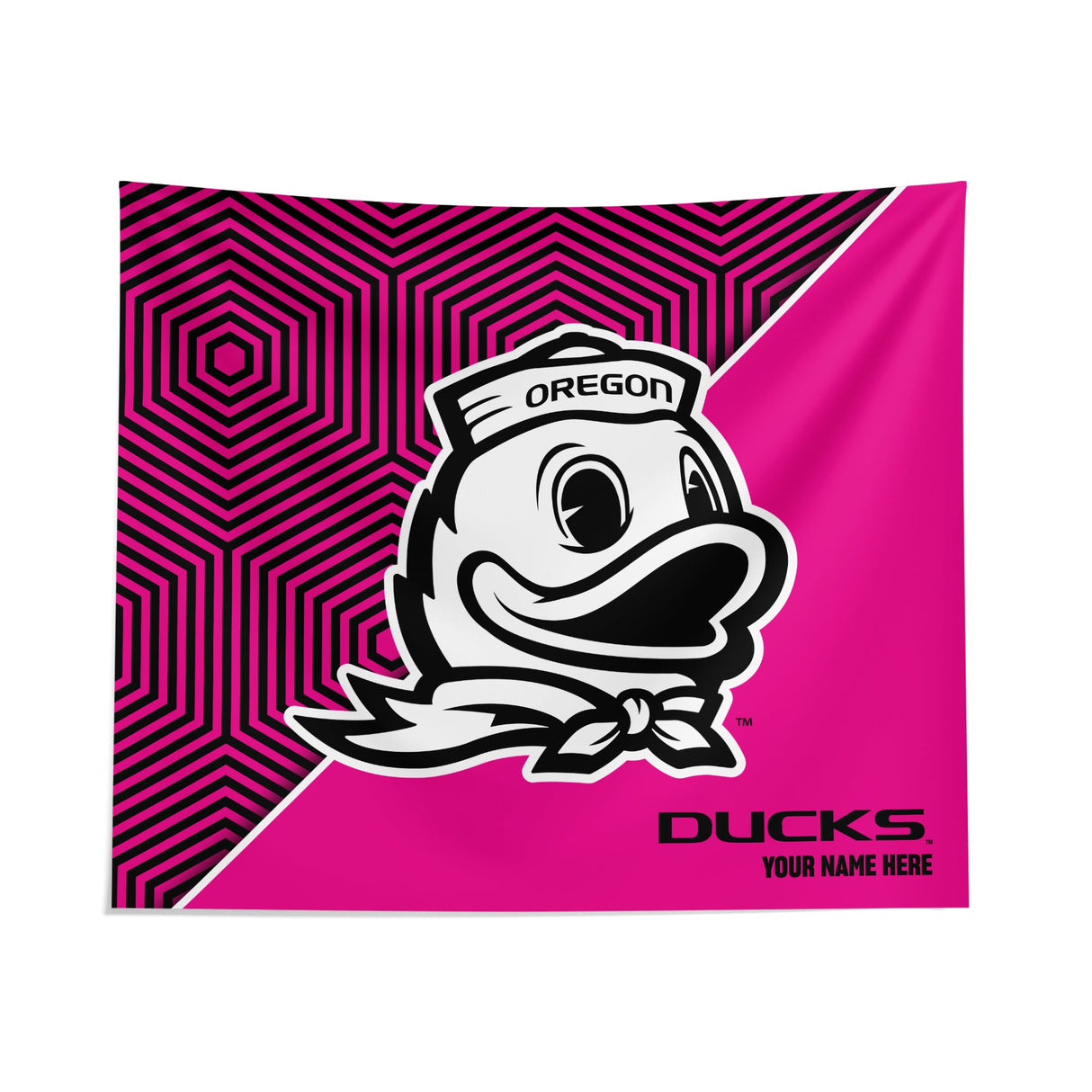 Pixsona Oregon Ducks Pink Implosion Tapestry | Personalized | Custom