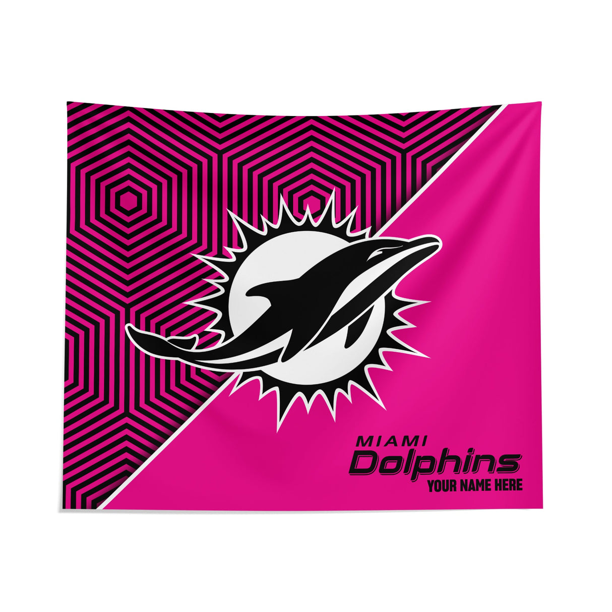 Pixsona Miami Dolphins Pink Implosion Tapestry | Personalized | Custom