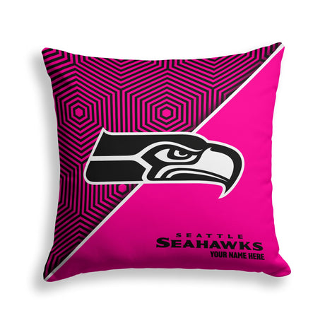 Pixsona Seattle Seahawks Pink Implosion Throw Pillow | Personalized | Custom