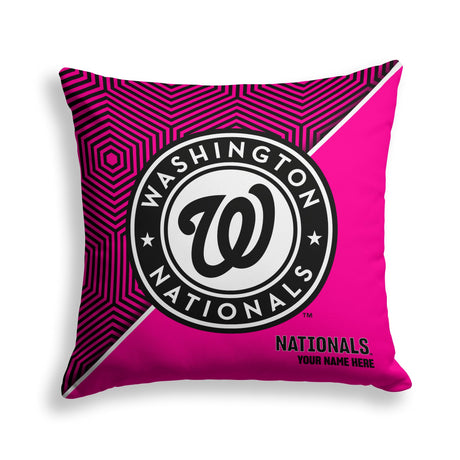 Pixsona Washington Nationals Pink Implosion Throw Pillow | Personalized | Custom