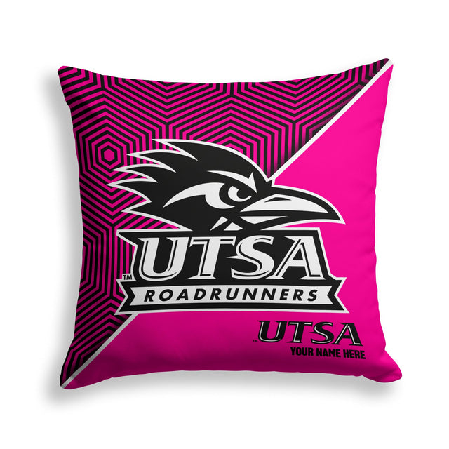 Pixsona UTSA Roadrunners Pink Implosion Throw Pillow | Personalized | Custom