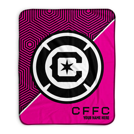 Pixsona Chicago Fire FC Pink Implosion Pixel Fleece Blanket | Personalized | Custom