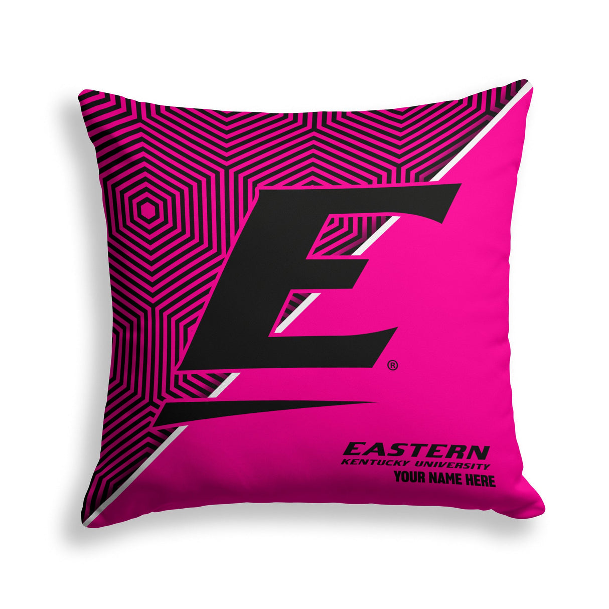 Pixsona Eastern Kentucky Colonels Pink Implosion Throw Pillow | Personalized | Custom