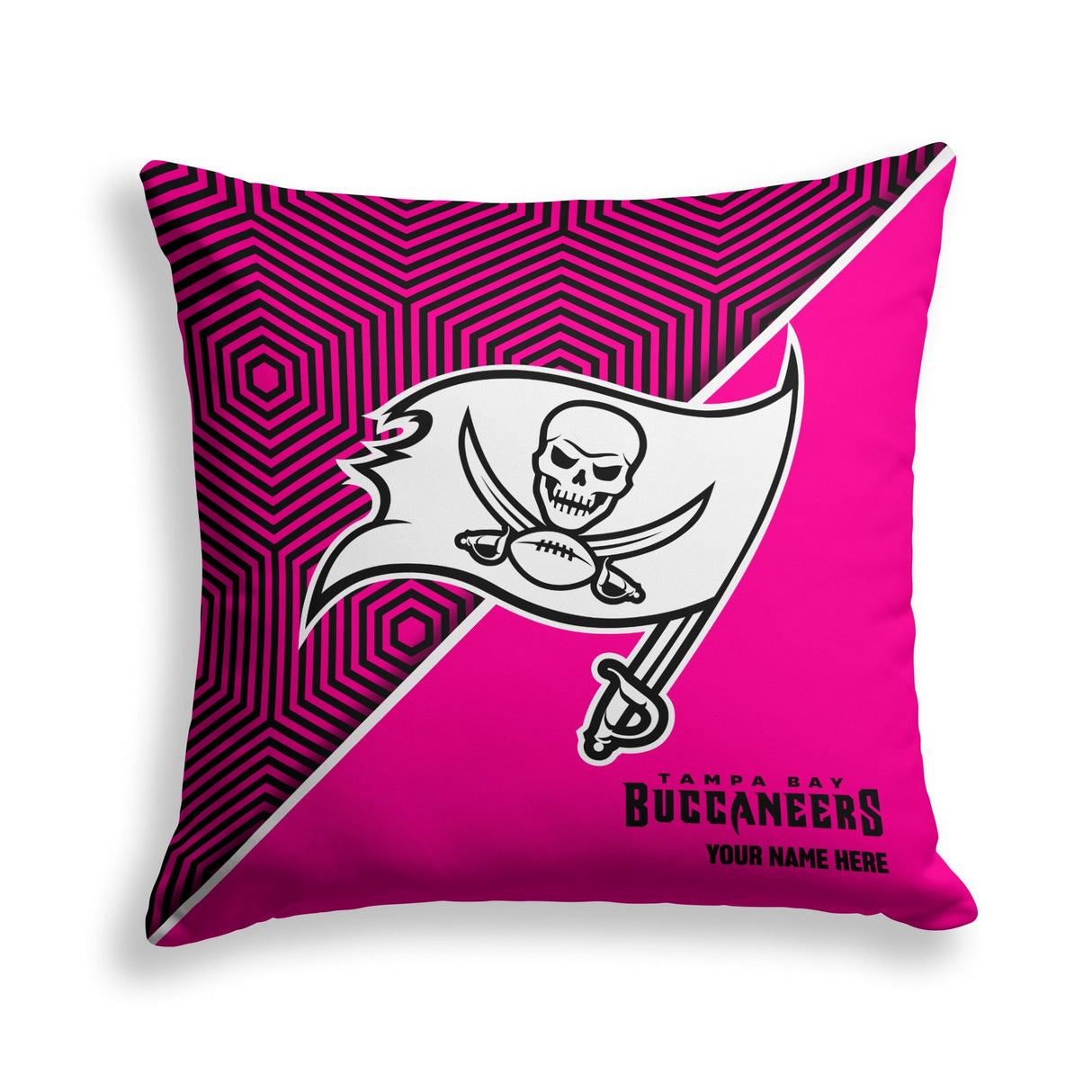 Pixsona Tampa Bay Buccaneers Pink Implosion Throw Pillow | Personalized | Custom