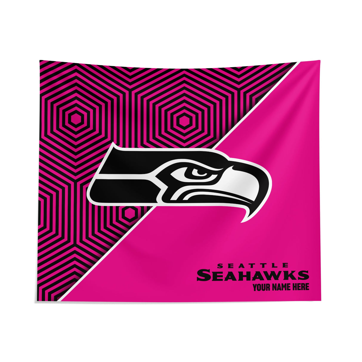 Pixsona Seattle Seahawks Pink Implosion Tapestry | Personalized | Custom