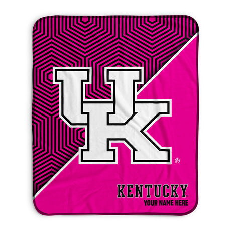 Pixsona Kentucky Wildcats Pink Implosion Pixel Fleece Blanket | Personalized | Custom