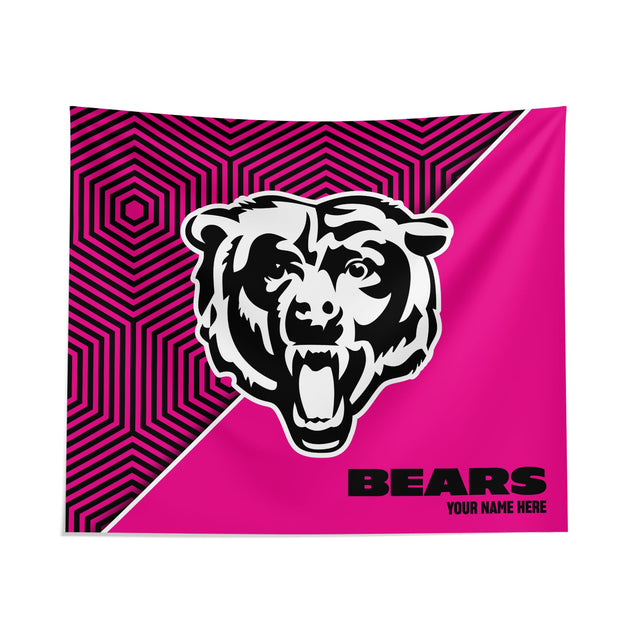 Pixsona Chicago Bears Pink Implosion Tapestry | Personalized | Custom