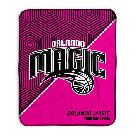 Pixsona Orlando Magic Pink Implosion Pixel Fleece Blanket | Personalized | Custom