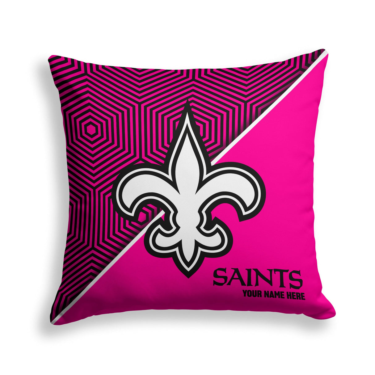 Pixsona New Orleans Saints Pink Implosion Throw Pillow | Personalized | Custom