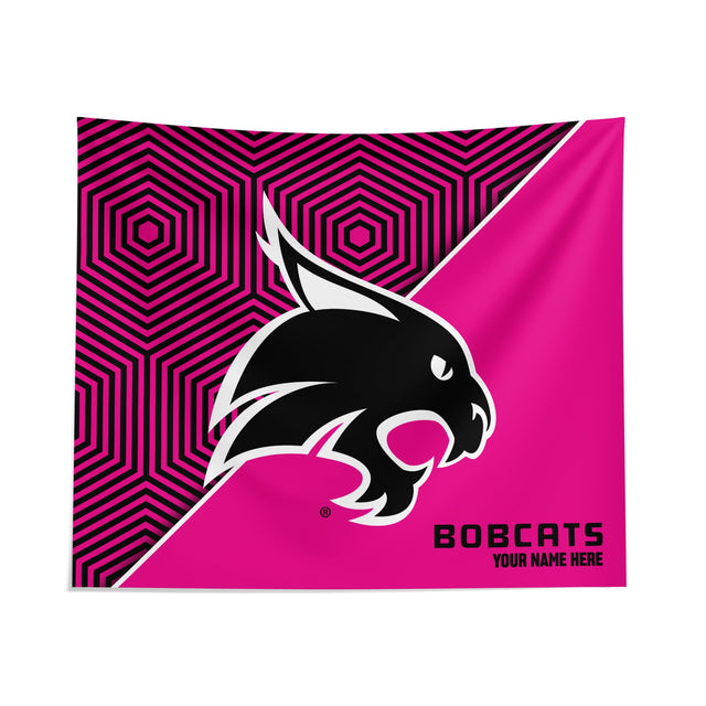 Pixsona Texas State Bobcats Pink Implosion Tapestry | Personalized | Custom