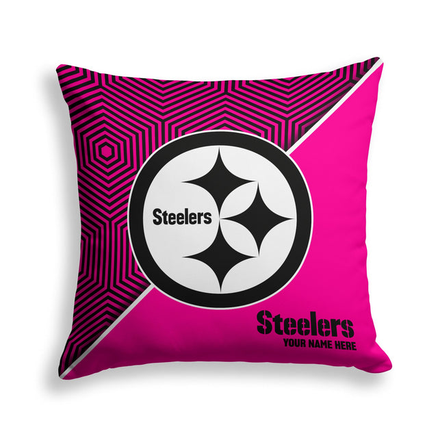 Pixsona Pittsburgh Steelers Pink Implosion Throw Pillow | Personalized | Custom