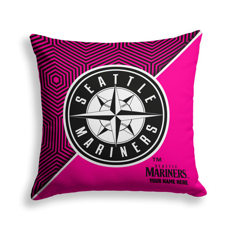 Pixsona Seattle Mariners Pink Implosion Throw Pillow | Personalized | Custom