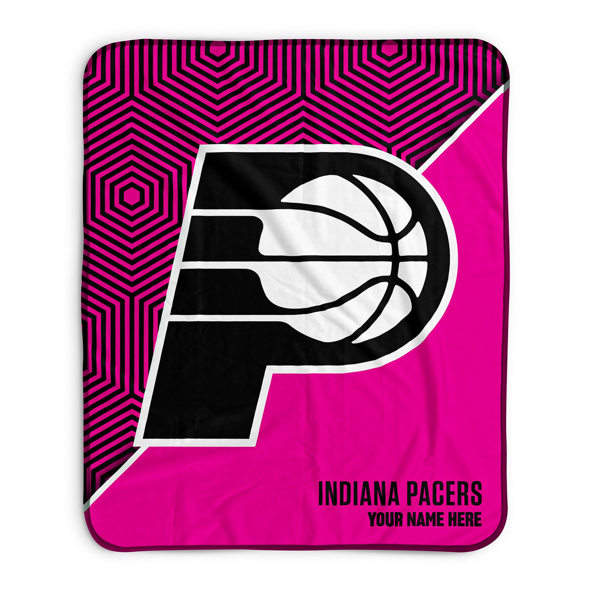 Pixsona Indiana Pacers Pink Implosion Pixel Fleece Blanket | Personalized | Custom