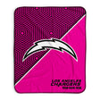 Pixsona Los Angeles Chargers Pink Implosion Pixel Fleece Blanket | Personalized | Custom