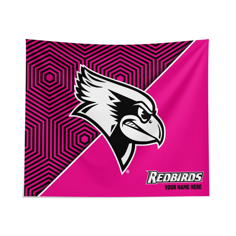 Pixsona Illinois State Redbirds Pink Implosion Tapestry | Personalized | Custom