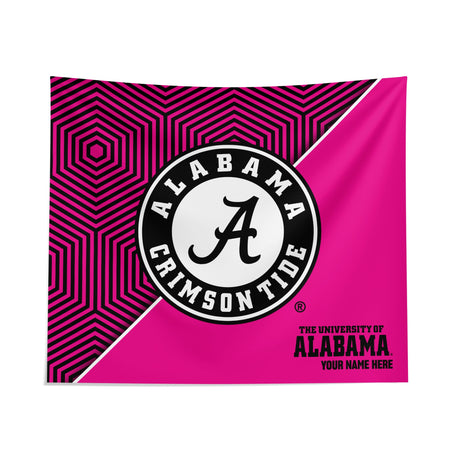 Pixsona Alabama Crimson Tide Pink Implosion Tapestry | Personalized | Custom