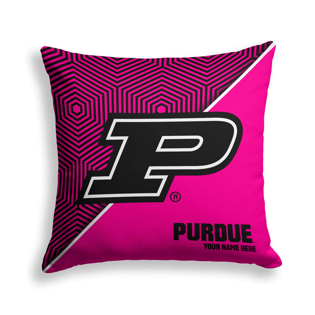 Pixsona Purdue Boilermakers Pink Implosion Throw Pillow | Personalized | Custom