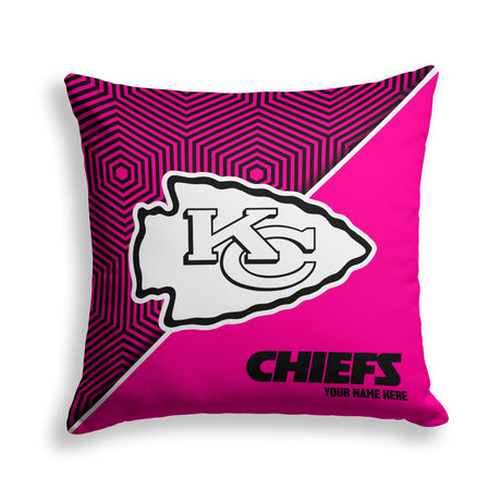 Pixsona Kansas City Chiefs Pink Implosion Throw Pillow | Personalized | Custom